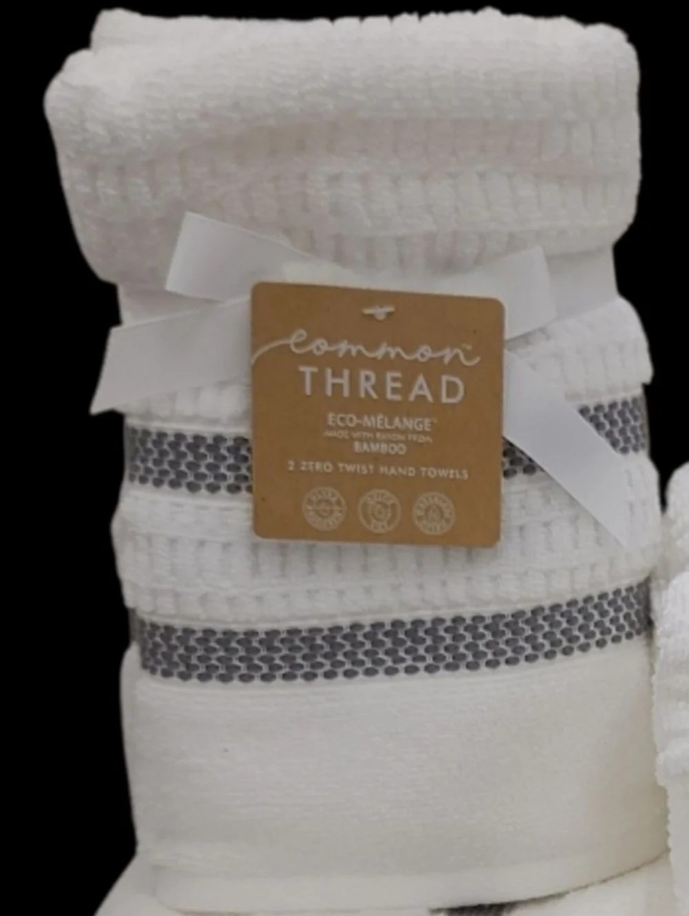 9 Piece Common Thread Bath Hand Washcloth Towel Set Gray White New